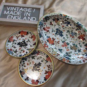 VTG Daher Decorated Tin Tray Set